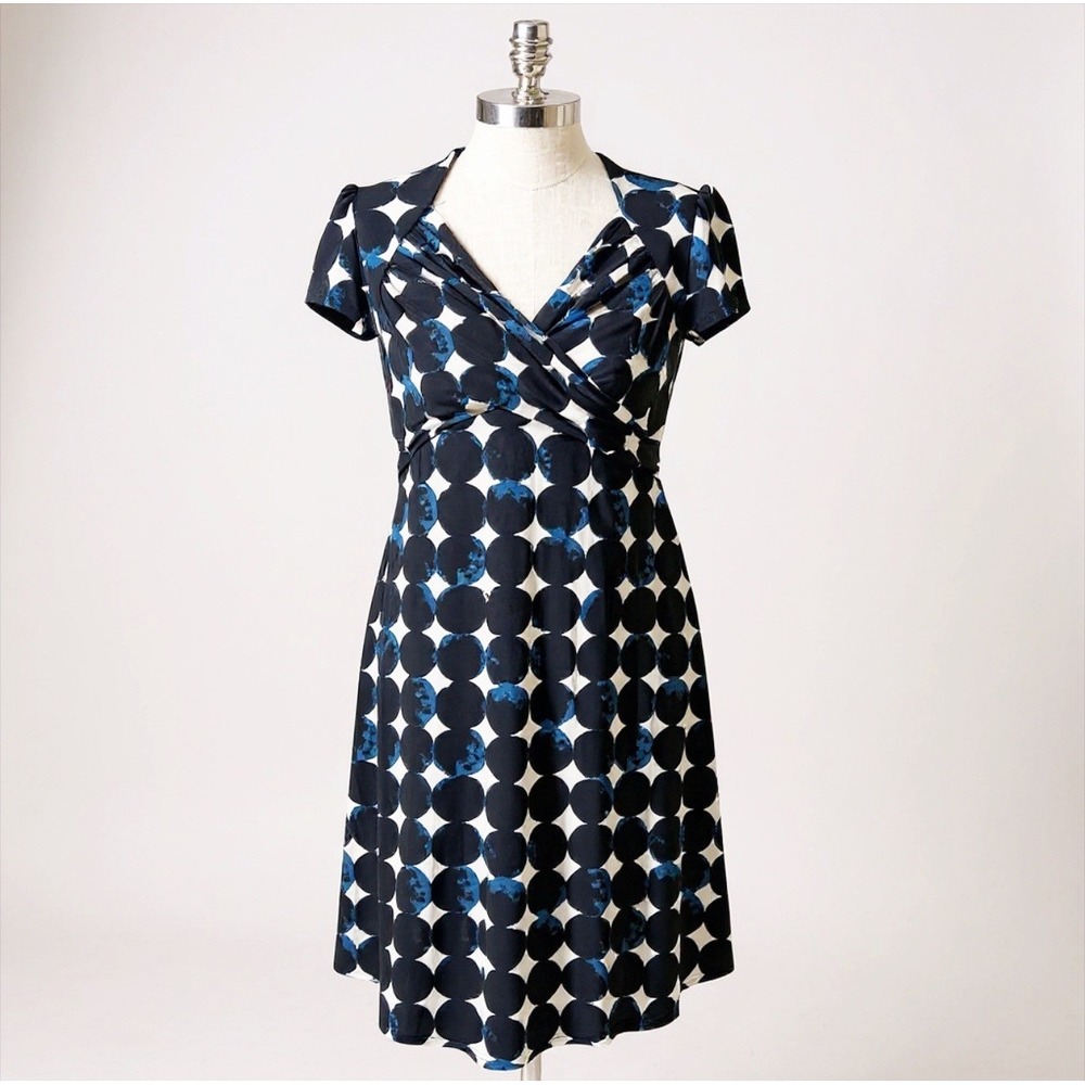 Leota Size Medium Geometric Stretch Career Travel Wrinkle‎ Resistant Dress